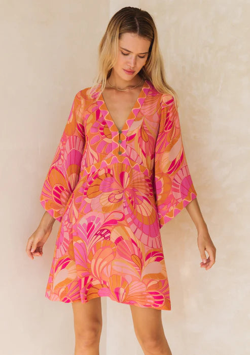 Riviera Mini Dress in Azalea