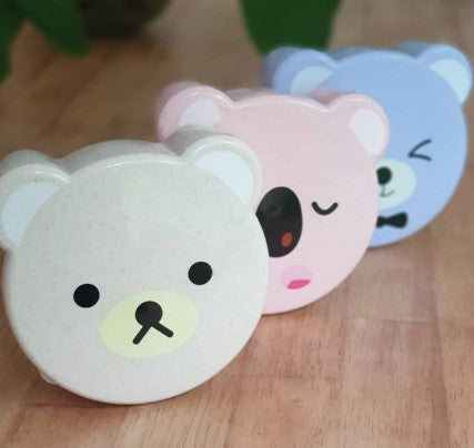 Wheat Straw Kiddie Container with Bear face