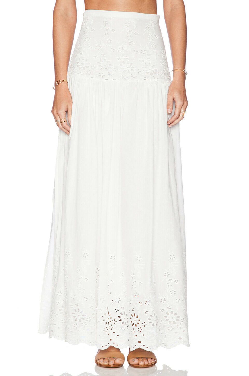 Bambi White Lace Maxi Skirt