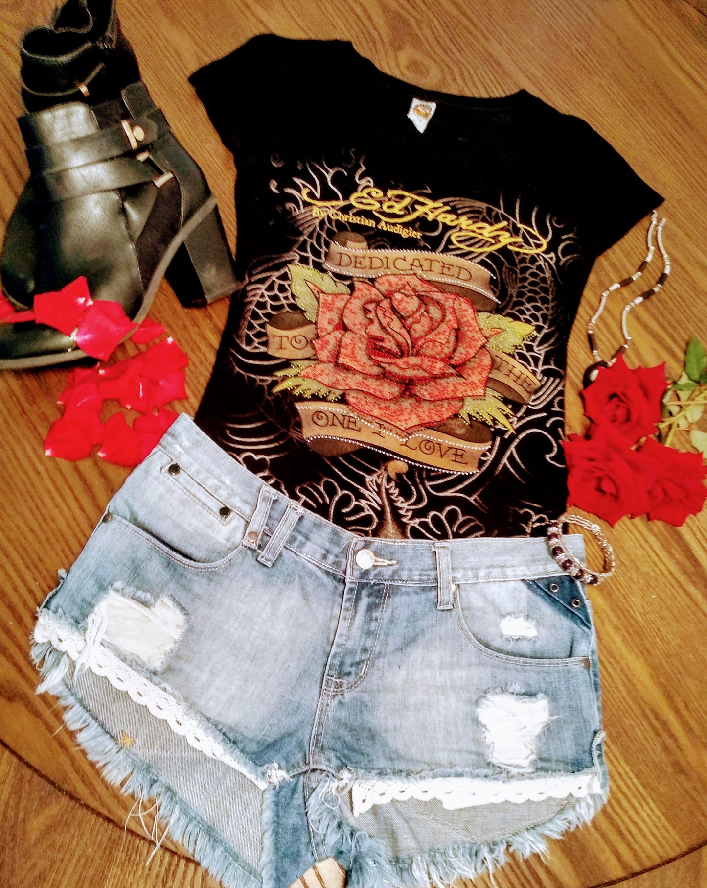 Ed Hardy sequined embellished tee