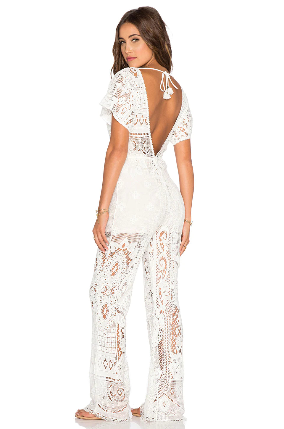 Woodstock White Lace Pantsuit
