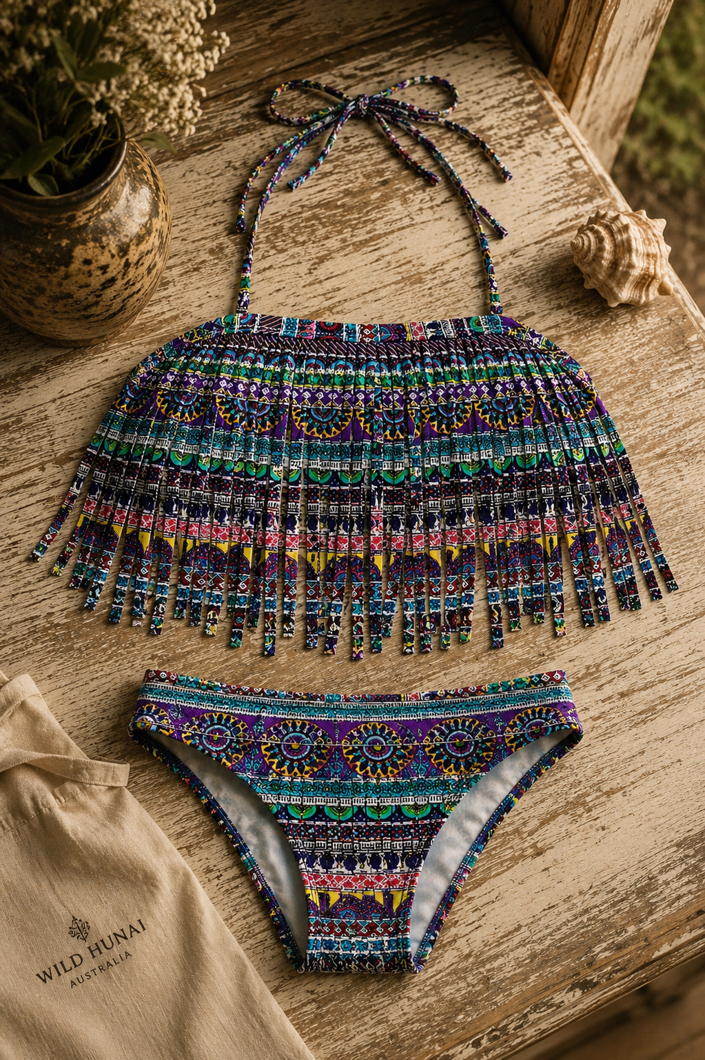 Sunset Fringe Bandeau Bikinis