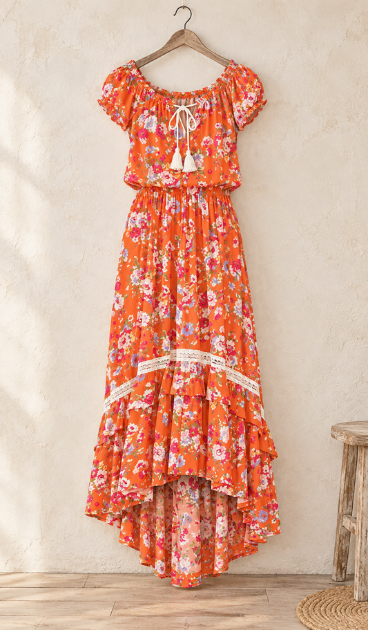 Orange Midi Dress