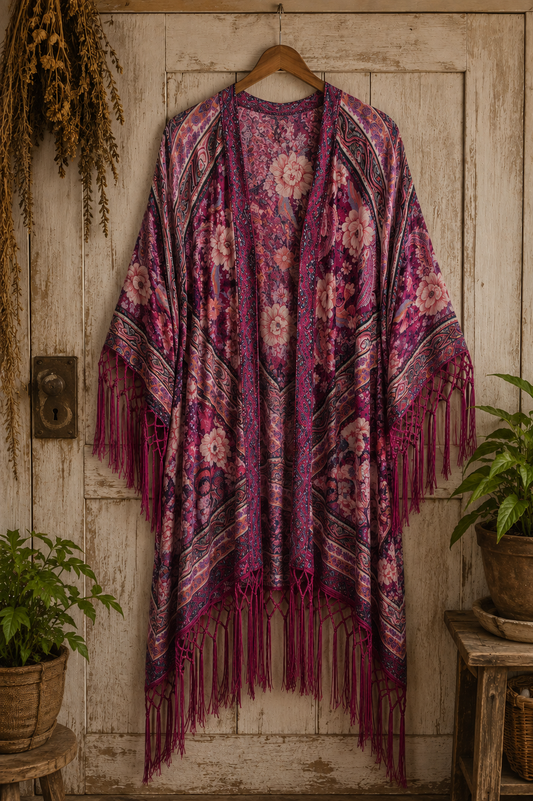 Azalea Fringe Kimono