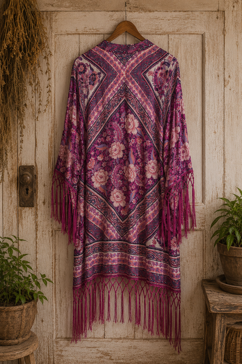 Azalea Fringe Kimono