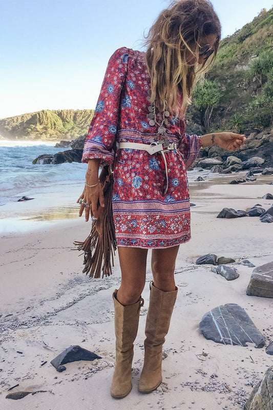Folktown Wine Play Dress