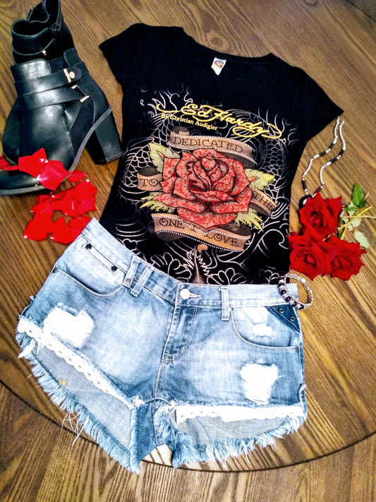 Ed Hardy sequined embellished tee