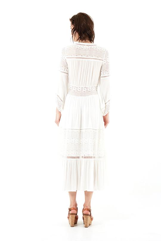Olivia White Luxe Lace Midi Dress