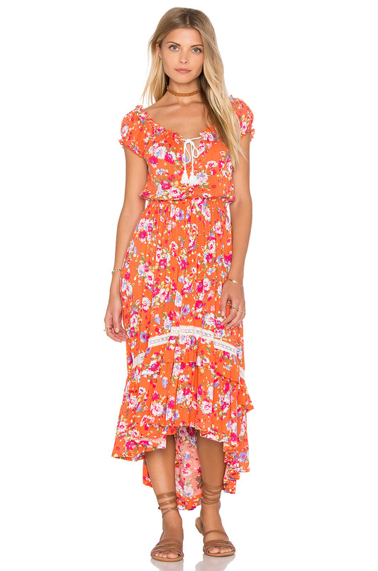 Orange Midi Dress