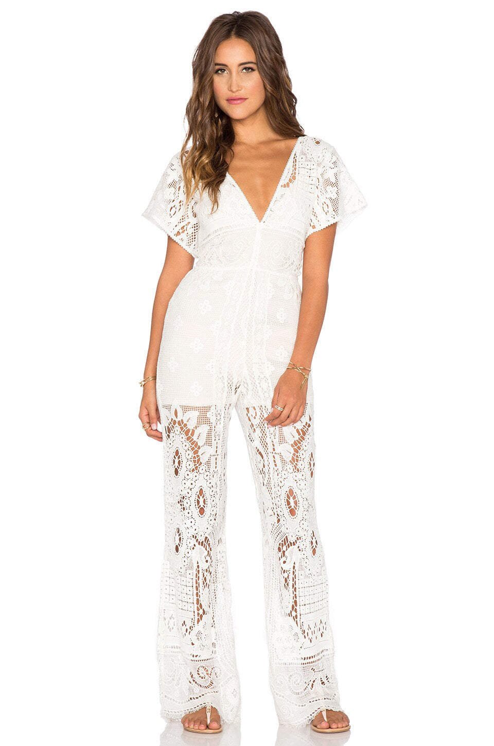 Woodstock White Lace Pantsuit